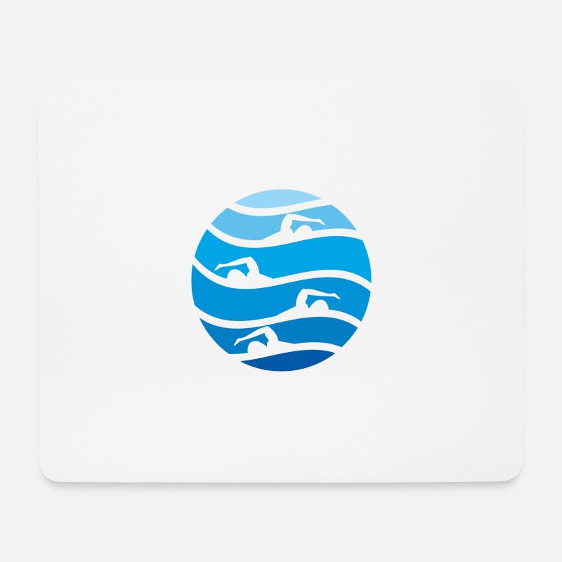 schwimmen - Mousepad (Querformat) - Weiß