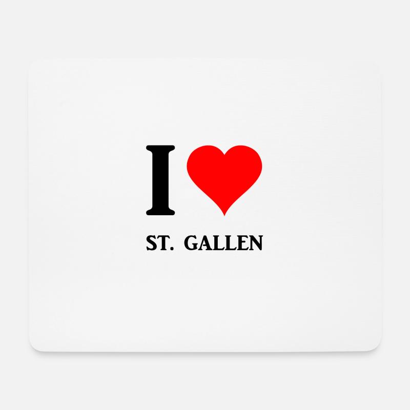 I love ST Gallen 1 - Mousepad (Querformat) - Weiß