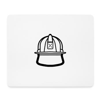 Casque de pompier - Tapis de souris (format paysage) - blanc - Devant