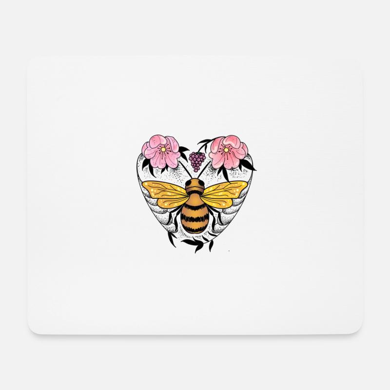 Biene - Mousepad (Querformat) - Weiß