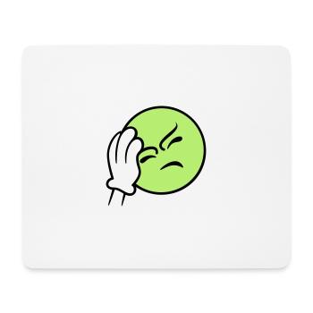 Emoticon Frustration / facepalm emoji (3c) - Mouse Pad (horizontal) - white - Front