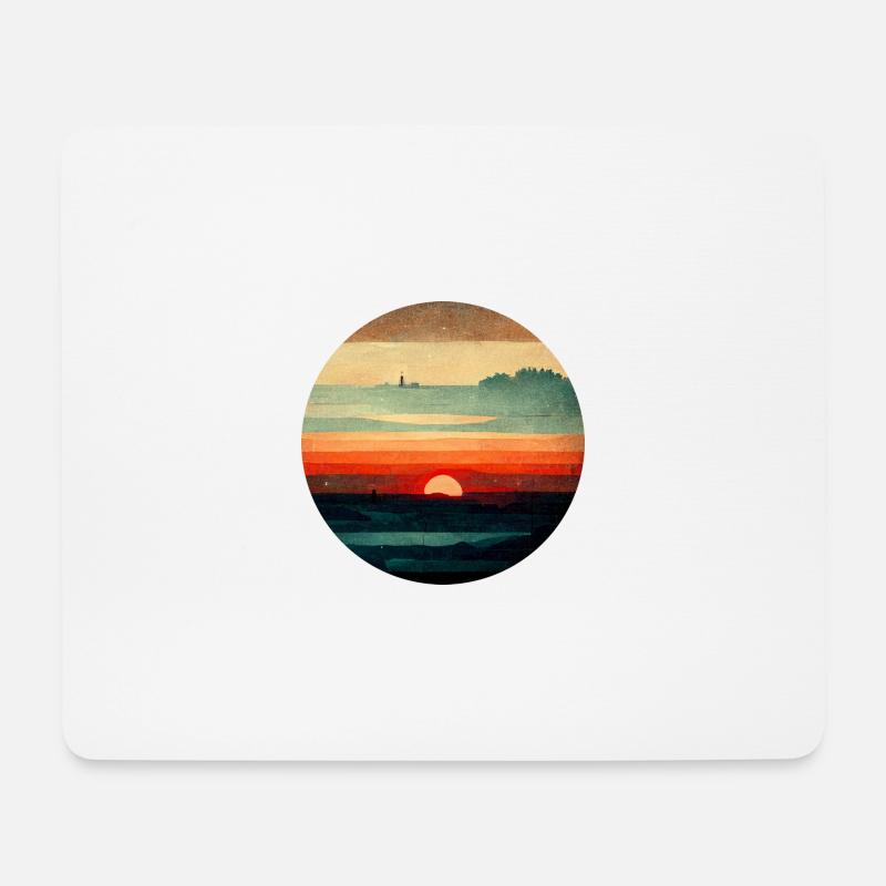 Vintage Sunset Painting - Mousepad (Querformat) - Weiß
