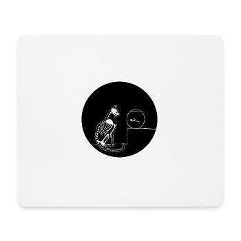 Chat et poisson - Tapis de souris (format paysage) - blanc - Devant