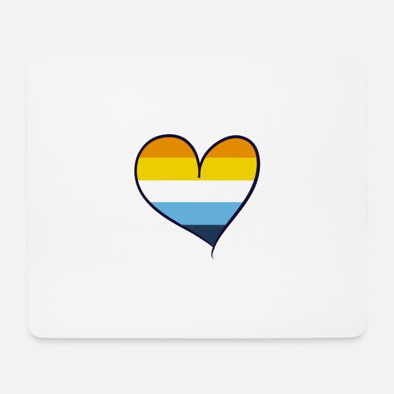 Aroace heart, LGBTQ+ Pride - Mousepad (Querformat) - Weiß