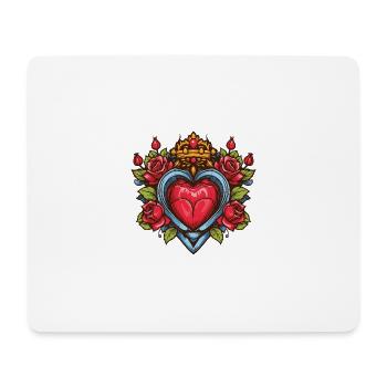 Heart Symbol Roses - Mouse Pad (horizontal) - white - Front