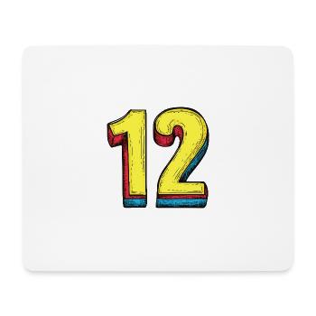 12 Number Comic - Mouse Pad (horizontal) - white - Front
