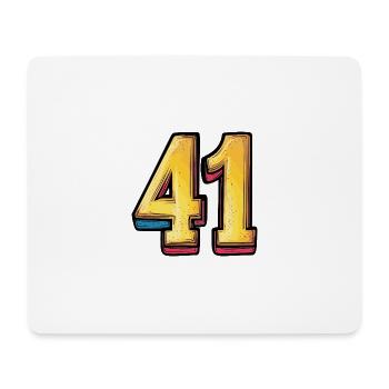 41 Zahl Comic - Mousepad (Querformat) - Weiß - Vorne