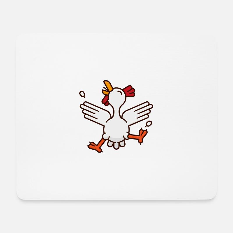 Fröhliches, lustiges tanzendes Huhn Cartoon - Mousepad (Querformat) - Weiß