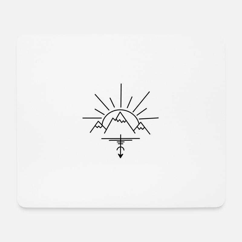 Mountain, Berge - Mousepad (Querformat) - Weiß