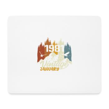 Geburtstag Januar 1981 - Geschenk Januar 1981 - Mousepad (Querformat) - Weiß - Vorne