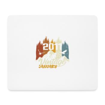 Anniversaire Janvier 2011 - Cadeau Janvier 2011 - Tapis de souris (format paysage) - blanc - Devant