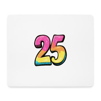 25 Zahl Comic - Mousepad (Querformat) - Weiß - Vorne