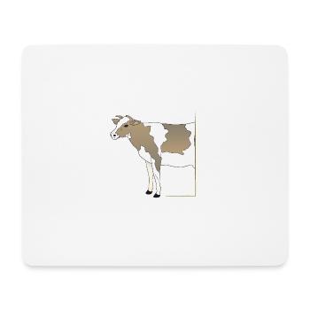 Cow - Cow Half in Frame - Mouse Pad (horizontal) - white - Front
