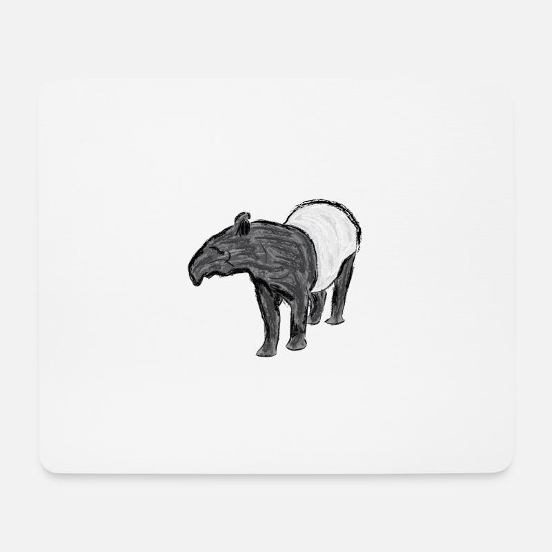 Schabrackentapir / Malayan Tapir I - Mousepad (Querformat) - Weiß