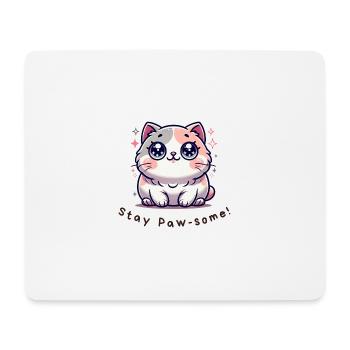 Stay Paw-some - Chemise Chat Drôle - Tapis de souris (format paysage) - blanc - Devant