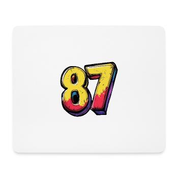 87 Zahl Comic - Mousepad (Querformat) - Weiß - Vorne