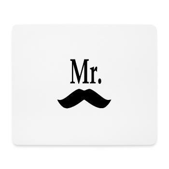 Herr Schnurrbart. - Mousepad (Querformat) - Weiß - Vorne