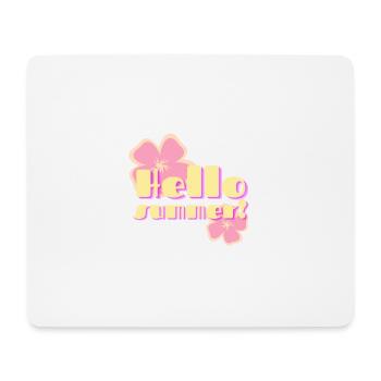 Hallo Sommer-Retro-Pastellblumen - Mousepad (Querformat) - Weiß - Vorne