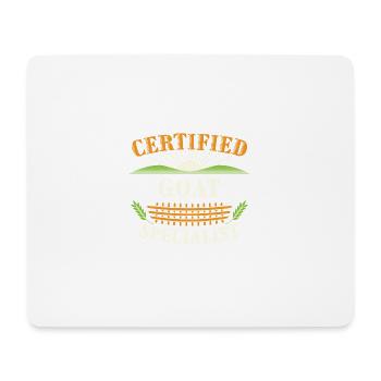 Certified Goat Specialist Farmer Funny Farming - Mouse Pad (horizontal) - white - Front