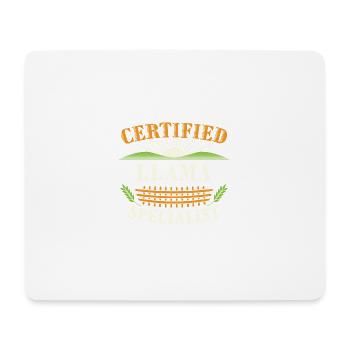 Certified Llama Specialist Farmer Funny Farming - Mouse Pad (horizontal) - white - Front