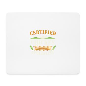Certified Chicken Specialist Farmer Funny Farming - Mouse Pad (horizontal) - white - Front