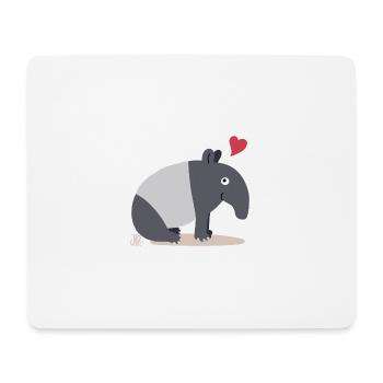 Bonheur de tapir avec signature - Tapis de souris (format paysage) - blanc - Devant