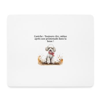 Caniche : Toujours chic, même après une promenade - Tapis de souris (format paysage) - blanc - Devant