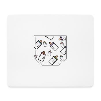 Idée cadeau biberon poche poitrine - Tapis de souris (format paysage) - blanc - Devant