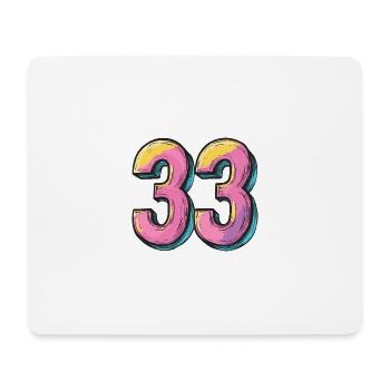 33 Number Comic - Mouse Pad (horizontal) - white - Front