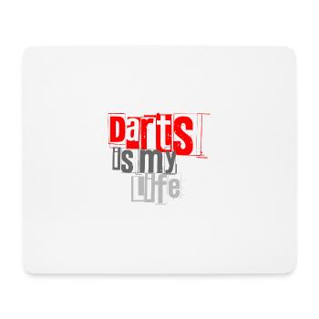 Dart,Darts is my Life 1 - Mouse Pad (horizontal) - white - Front