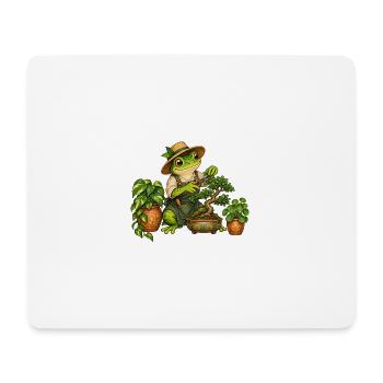Frosch beim Bonsaischnitt - Mousepad (Querformat) - Weiß - Vorne