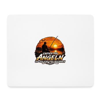 Einfach Angeln Kopf frei - Mousepad (Querformat) - Weiß - Vorne