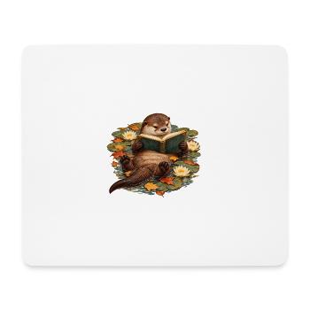 Otter liest im Herbstteich - Mousepad (Querformat) - Weiß - Vorne