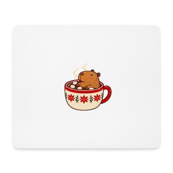 Kuschel-Bär im Kakao-Becher - Mousepad (Querformat) - Weiß - Vorne