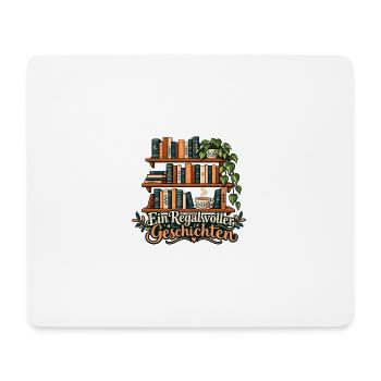 Bücherregal: Ein Regal voller Geschichten - Mousepad (Querformat) - Weiß - Vorne