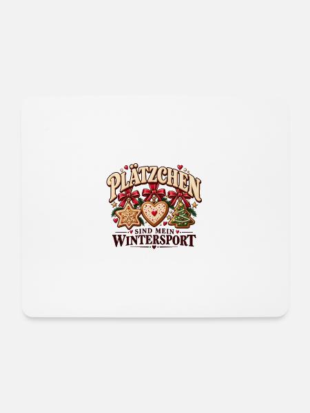 Plätzchen sind mein Wintersport – Lustiger Weihnac - Mousepad (Querformat) - Weiß