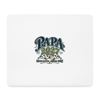 Papa 2027 Neues Kapitel, großes Herz | Werdender  - Mousepad (Querformat) - Weiß - Vorne