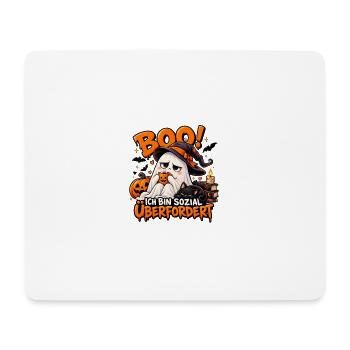 Halloween Geist: Sozial Überfordert - Mousepad (Querformat) - Weiß - Vorne