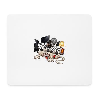 Cartoon überlastetes Verlängerungskabel - Mousepad (Querformat) - Weiß - Vorne