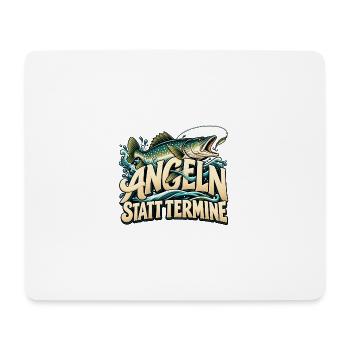 Angeln statt Termine Geschenkidee Vatertag - Mousepad (Querformat) - Weiß - Vorne
