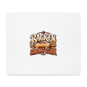 Backen schenkt Glück Backmotiv mit Teigrolle - Mousepad (Querformat) - Weiß - Vorne