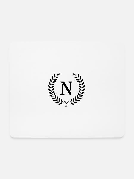 Crowned N 2 - Mouse Pad (horizontal) - white