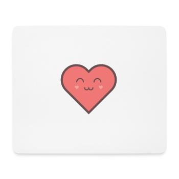 Süßes und niedliches Herz mit Herzchen Wangen - Mousepad (Querformat) - Weiß - Vorne
