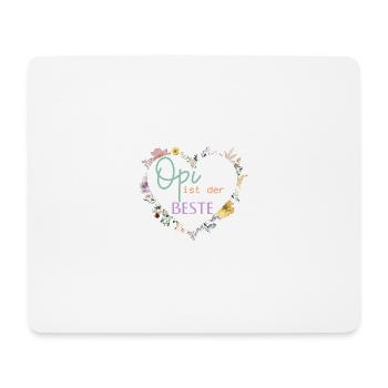 Opi ist der Beste! Niedlicher Blumen-Herz - Mousepad (Querformat) - Weiß - Vorne
