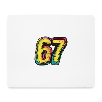 67 Zahl Comic - Mousepad (Querformat) - Weiß - Vorne