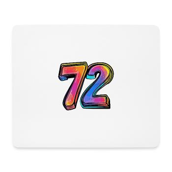 72 Zahl Comic - Mousepad (Querformat) - Weiß - Vorne