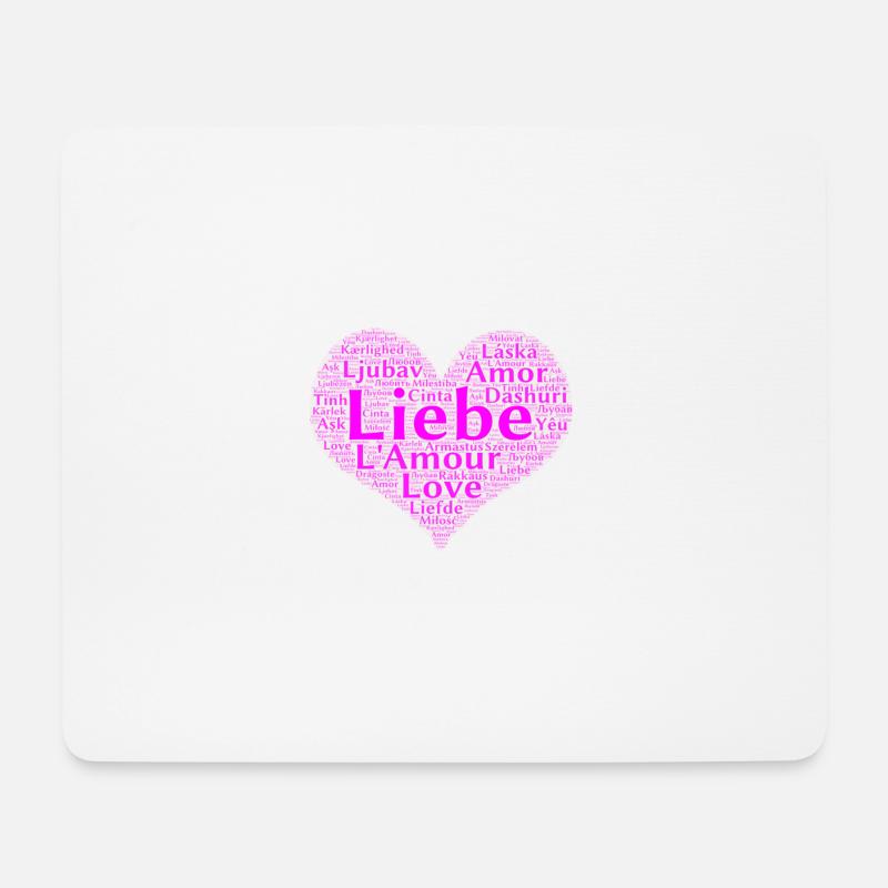 Liebe Herz Worte Sprachen Love international - Mousepad (Querformat) - Weiß