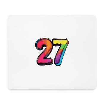 27 Zahl Comic - Mousepad (Querformat) - Weiß - Vorne