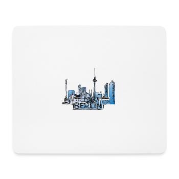 Berlin gezeichnet mit Schriftzug - Mousepad (Querformat) - Weiß - Vorne