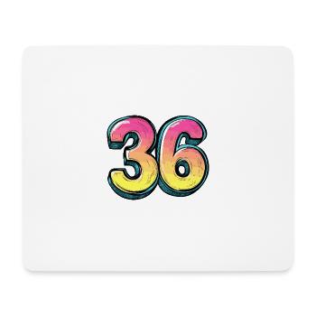 36 Number Comic - Mouse Pad (horizontal) - white - Front